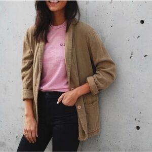 Xirena Jaden Beige Cotton Twill Boyfriend Blazer Jacket